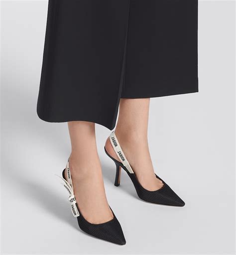 J'Adior Slingback Pump Black Technical Fabric 